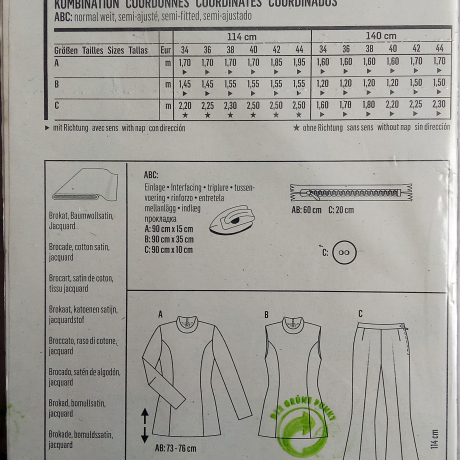 Burda 6891 Damen Kombination Tunika Hose Gr. 34–44