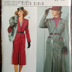 Burda 9147 Vintage Kostüm Blazer & Faltenrock Gr. 44–48