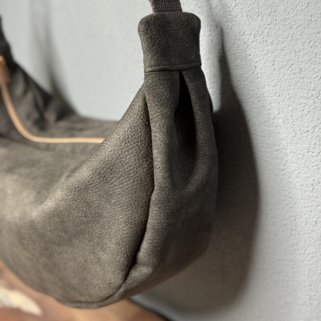 LuniBag grau/rosé Veluors  Kunstleder 