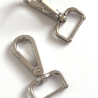 2x Karabinerhaken 25 mm silber flach rechteckige Öse 20mm