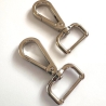 2x Karabinerhaken 25 mm silber flach rechteckige Öse 20mm