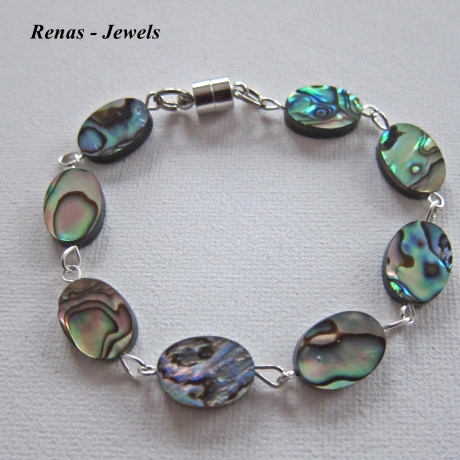 Perlmutt Armband Abalone Paua Perlmuttarmband Perlen oval