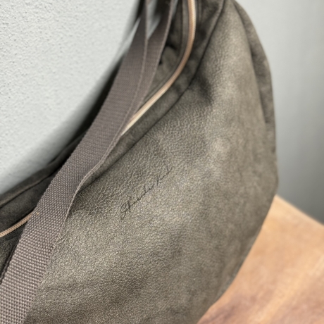 LuniBag grau/rosé Veluors  Kunstleder 