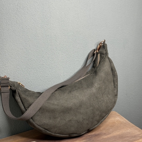 LuniBag grau/rosé Veluors  Kunstleder 