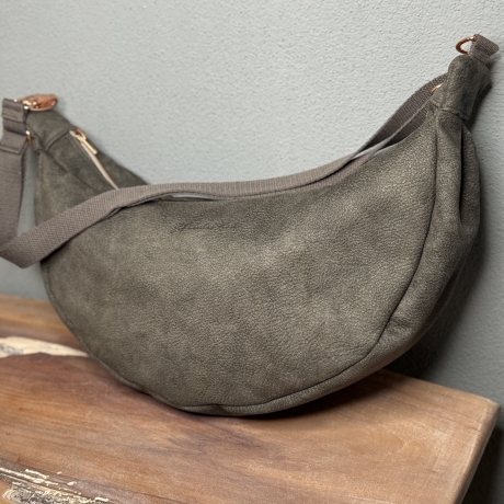 LuniBag grau/rosé Veluors  Kunstleder 