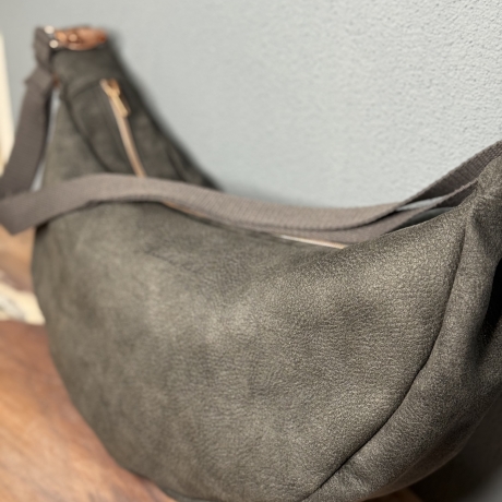 LuniBag grau/rosé Veluors  Kunstleder 