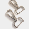 2x Karabinerhaken 25 mm silber flach rechteckige Öse 20mm