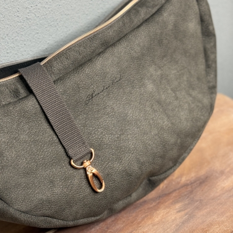 LuniBag grau/rosé Veluors  Kunstleder 