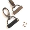 2x Karabinerhaken mit Endstück 25 mm schwarz-silber 