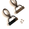 2x Karabinerhaken mit Endstück 25 mm schwarz-silber 