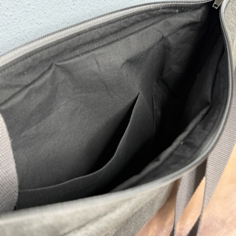 LuniBag grau/gunmetal Veluors  Kunstleder 