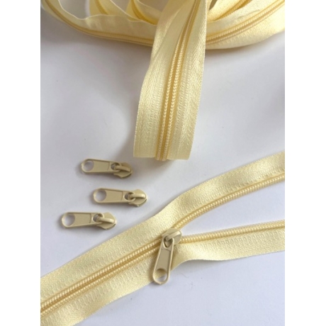 Reißverschluss gelb zartgelb & Zipper 5 mm Schiene Endlos-Ware
