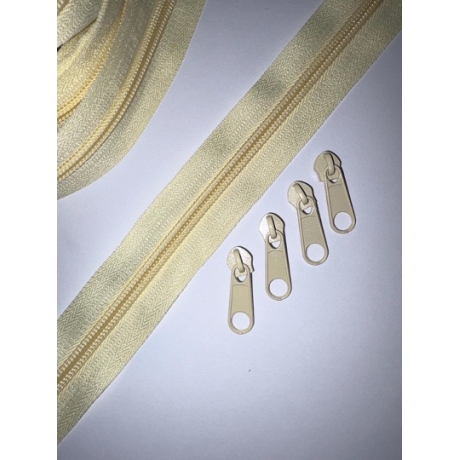 Reißverschluss gelb zartgelb & Zipper 5 mm Schiene Endlos-Ware
