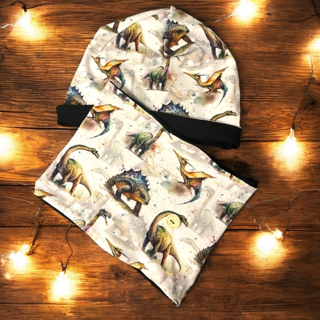 Beanie und Loop Set Dinos I Mütze Schal Junge Dinosaurier Set
