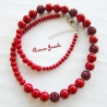 Statement Kette Collier rot Perlen Kette Shamballa Perlen