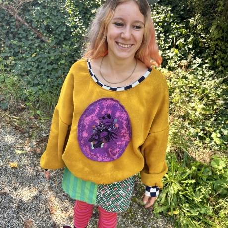 Wohlfühlpulli Größe 40-44 gelb