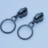 Zipper mit Ring schwarz-silber ab 4 Stück für 5 mm Spirale
