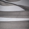 Gurtband Fischgrät grau & natur doppelt Zickzack 38 / 40 mm