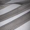 Gurtband Fischgrät grau & natur doppelt Zickzack 38 / 40 mm