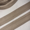 Gurtband Fischgrät beige & natur doppelt Zickzack 38 / 40 mm