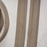 Gurtband Fischgrät beige & natur doppelt Zickzack 38 / 40 mm