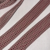 Gurtband Fischgrät bordeaux & natur doppelt Zickzack 40 mm rot