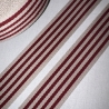 edles Gurtband Streifen 40 mm bordeaux & natur 