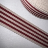 edles Gurtband Streifen 40 mm bordeaux & natur 