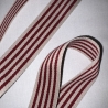 edles Gurtband Streifen 40 mm bordeaux & natur 