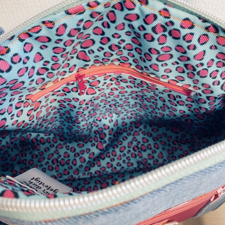 Handmade Handtasche Damen pink Jeans romantisch Kunstleder kaufen