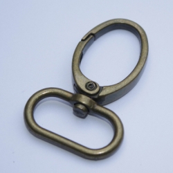 2x Karabinerhaken 25 mm OVAL altmessing LETZTEN
