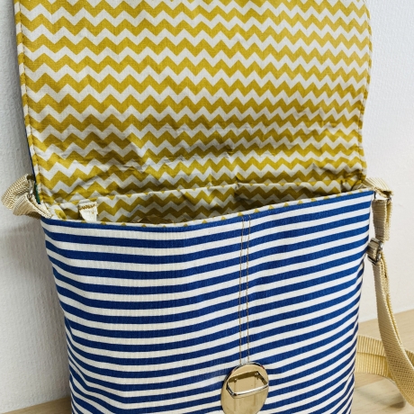 Handmade Crossbodybag Damen Blumen petrol blau bunt Frühling 