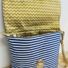 Handmade Crossbodybag Damen Blumen petrol blau bunt Frühling 