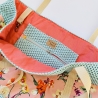 Strandtasche XXL  Damen Sommer Blumen apricot Mesh mint Damen 