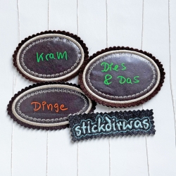 Beschreibbare Aufkleber Krönchen 12x Stickdatei solo und mehrfach Beschreibbare Aufkleber Krönchen 12x Stickdatei solo und mehrfach