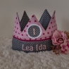 Geburtstagskrone mit Name und Zahlenbutton♥rosa pink