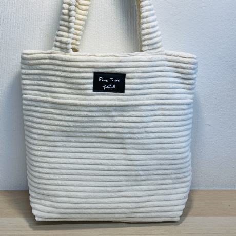 Damen Cordtasche  Shopper  aus Breitcord natur beige handmade 