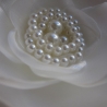 Braut Haarblüte Blume Klammer Perlen Weiß Reve