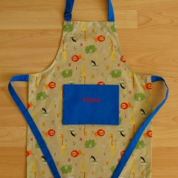 Kinderschürze - Zoo-ABC/schilf - auf Wunsch personalisiert