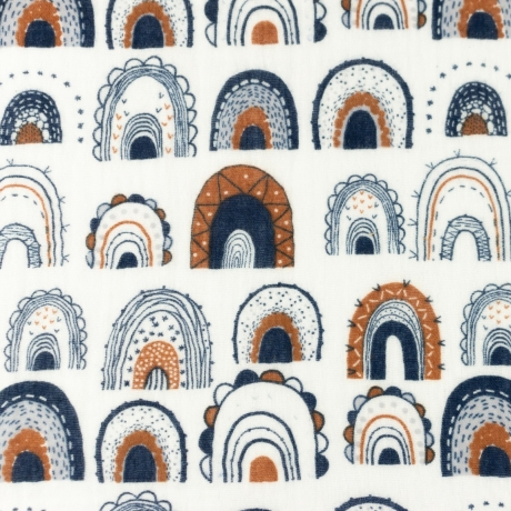 Musselin Stoff Regenbogen | Meterware | Öko Tex 100