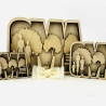 Oma-/Opa-Schriftzug in 3D-Optik aus Holz gelasert