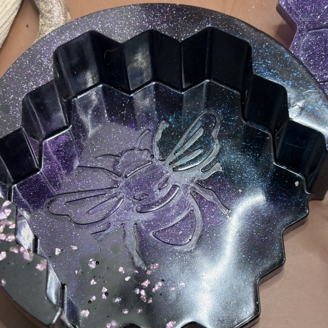 Epoxidharz-Untersetzer „Honigwabe“ – Handmade Gläseruntersetzer 