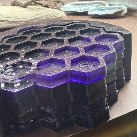 Epoxidharz-Untersetzer „Honigwabe“ – Handmade Gläseruntersetzer 