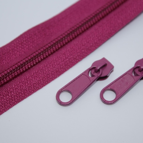 Reißverschluss fuchsia 1 Meter & 2x Zipper - 5mm Endlos-Ware