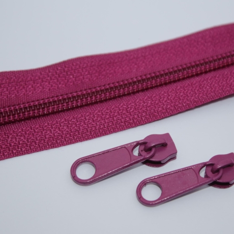 Reißverschluss fuchsia 1 Meter & 2x Zipper - 5mm Endlos-Ware