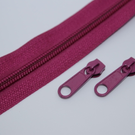 Reißverschluss fuchsia 1 Meter & 2x Zipper - 5mm Endlos-Ware