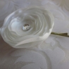 Braut Haarklammer Stoffblume Weiß Klammer Josephine