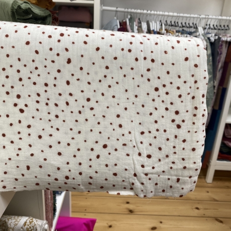 Musselin Stoff Dots | Punkte | Meterware | Öko Tex 100