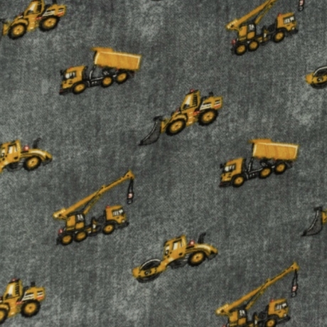 Musselin Stoff Bagger Baustelle | Meterware | Öko Tex 100