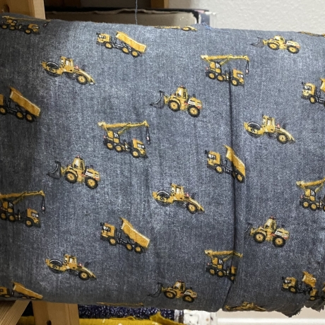Musselin Stoff Bagger Baustelle | Meterware | Öko Tex 100